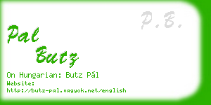 pal butz business card